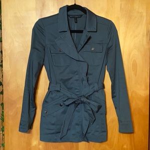 WHBM green ruffle detail jacket